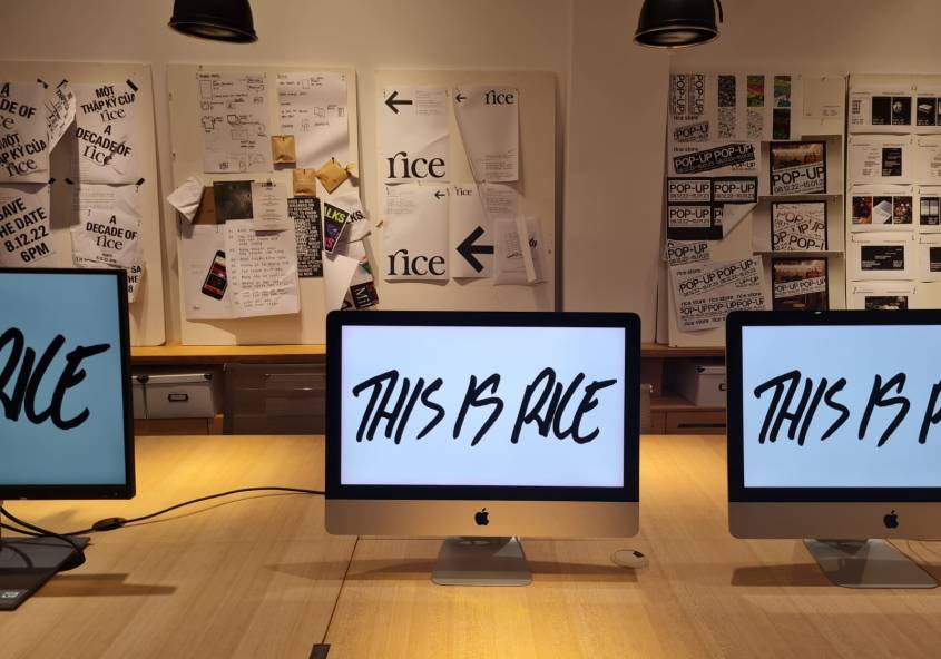 Thisisrice Agency workspace showcasing unique branding.