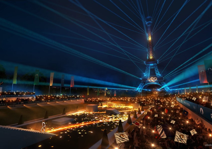 Vue de la Tour Eiffel pendant les jeux olympiques de Paris 2024